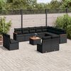 vidaXL 13-delige Loungeset met kussens poly rattan zwart