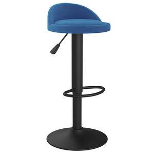 vidaXL Barkruk fluweel blauw