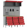 vidaXL Werkkast set 8 pcs Rood Poedergecoat staal en gefabriceerd hout