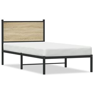 vidaXL Bedframe zonder matras metaal sonoma eikenkleurig 90x200 cm