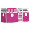 vidaXL Stapelbed met gordijnen 90x190 cm grenenhout roze