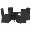 vidaXL Tuin eettafelset 5 st Zwart poly rattan