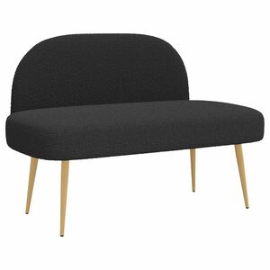 vidaXL Beklede bank met rugleuning Zwart 110 x 60 x 76 cm Boucl&eacute;