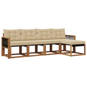 vidaXL Buiten bankenset 5 st Natuurlijk en Beige