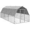 vidaXL Kippenren met dak 2,5x6x2,25 m gegalvaniseerd staal