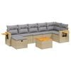 vidaXL 8-delige Loungeset met kussens poly rattan beige