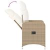 vidaXL Tuinstoelen 2 st verstelbaar met tafel poly rattan beige