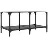 vidaXL Salontafel met zwart glazen blad 78,5x40x40 cm staal