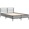 vidaXL Bedframe bewerkt hout metaal grijs sonoma eiken 135x190 cm