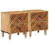vidaXL Nachtkastje 2 st Bruin 40 x 33,5 x 46 cm Massief Mango Hout
