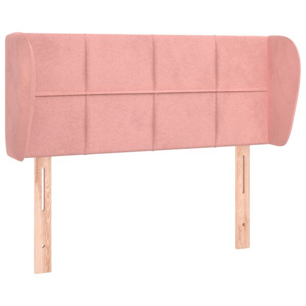 vidaXL Hoofdbord met randen 103x23x78/88 cm fluweel roze