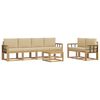 vidaXL Buiten bankenset 7 st 6-zits Wit en Beige