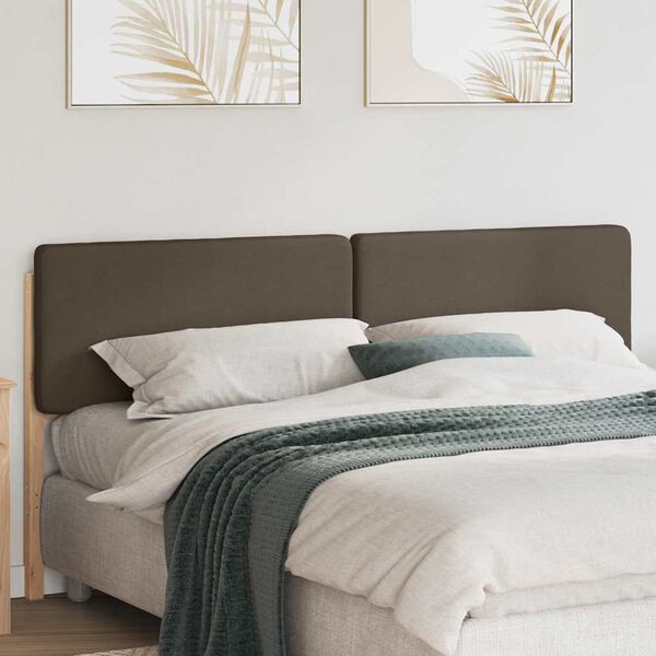 vidaXL Gestoffeerd hoofdbord Bruin en Taupe 200 cm Massief grenenhout
