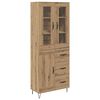 vidaXL Hoge kast met lade Artisan Eiken 69,5 x 34 x 90 cm Bewerkt hout