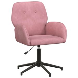 vidaXL Draaischrijfstoel 54 x 55 x 90 cm Roze fluweel