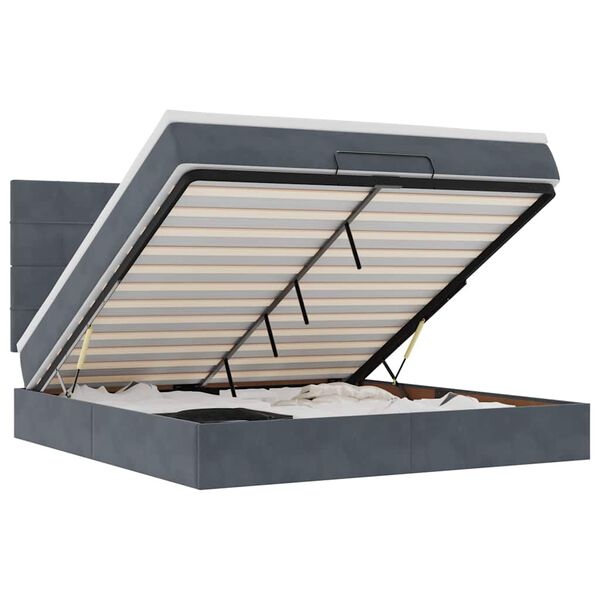 vidaXL Ottoman bed met matrassen en LED's 160x200cm fluweel