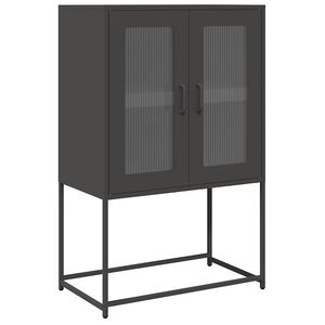 vidaXL Hoge kast 68x39x107 cm staal zwart