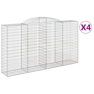 vidaXL Schanskorven 4 st gewelfd 300x50x160/180 cm ijzer