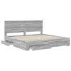 vidaXL Bedframe met hoofdeinde Grijs Sonoma 200 x 200 cm Bewerkt hout