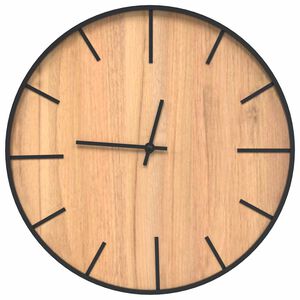 vidaXL Wandklok &Oslash;39 cm ijzer en bewerkt hout bruin