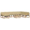 vidaXL Buiten bankenset 9 st Wit en Beige Massief Acaciahout