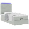 vidaXL Ottoman bed met matrassen en LED's 80x200cm fluweel lichtgrijs