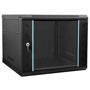 vidaXL Netwerk kabinet met opslag Zwart 60 x 60 x 50 cm Staal