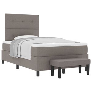 vidaXL Boxspringbed met hoofdeinde Taupe 120 x 200 cm Stof