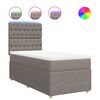 vidaXL Boxspring met matras stof taupe 80x200 cm