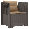 vidaXL E&eacute;npersoons Fauteuil met Kussens Rattan Look PP Lichtgrijs