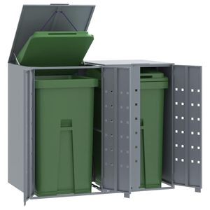 vidaXL Containerberging voor 2 containers 138x79x117 cm staal grijs