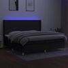 vidaXL Boxspring met matras en LED stof zwart 200x200 cm