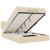 vidaXL Bed poef met matras en LED's stof 140x190 cm cr&egrave;me