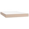 vidaXL Boxspring met matras en LED kunstleer cappuccinokleur 140x200cm