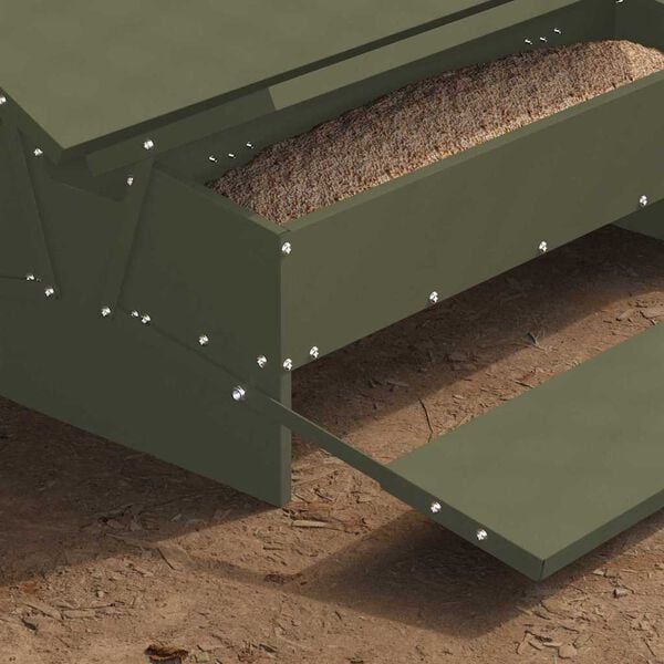 vidaXL Kippen Treadle Voeder Olijf Groen 75 x 53 x 20,5 cm