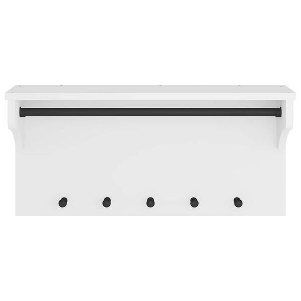 vidaXL Wandkapstok SANDNES wit 87x30x42 cm massief grenenhout