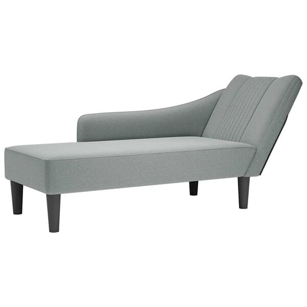vidaXL Chaise longue met rechterarmleuning stof lichtgrijs