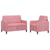 vidaXL Bankenset met opbergruimte 2 st Roze Polyester
