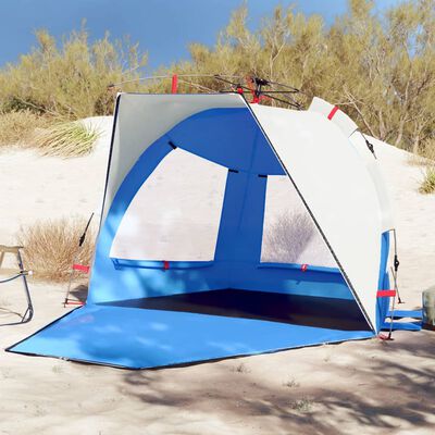 vidaXL Strandtent 2-persoons waterdicht snelontgrendeling azuurblauw