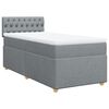 vidaXL Boxspring met matras stof lichtgrijs 100x200 cm