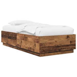 vidaXL Bedframe Oud hout 80 x 200 cm Bewerkt hout