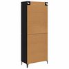 vidaXL Highboard Zwart Eiken 69,5 x 34 x 180 cm Bewerkt hout