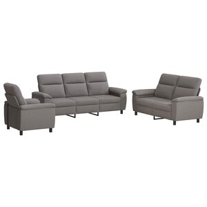 vidaXL Bankstel 3 pcs Taupe Stof