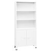 vidaXL Boekenkast industrieel 80x32x180 cm staal wit