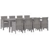 vidaXL Tuin Eetset 9 st Lichtgrijs Polypropyleen