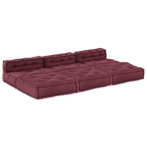 vidaXL Modulair Sofabet Stof Bordeaux 210 x 140 x 56 cm