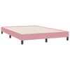vidaXL Boxspring met matras en LED fluweel roze 140x220 cm