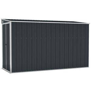 vidaXL Tuinschuur wandmontage 118x288x178 cm staal antracietkleurig