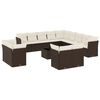 vidaXL 14-delige Loungeset met kussens poly rattan bruin