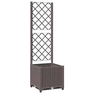 vidaXL Plantenbak met latwerk 40x40x136 cm polypropeen bruin